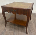 Vintage Townsend Mfg. Co. Tooled Leather Top Mahogany End Table