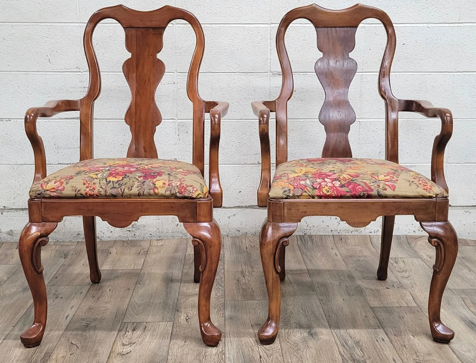 Vintage Lexington Furniture Industries Queen Anne Dining Chairs - Pair
