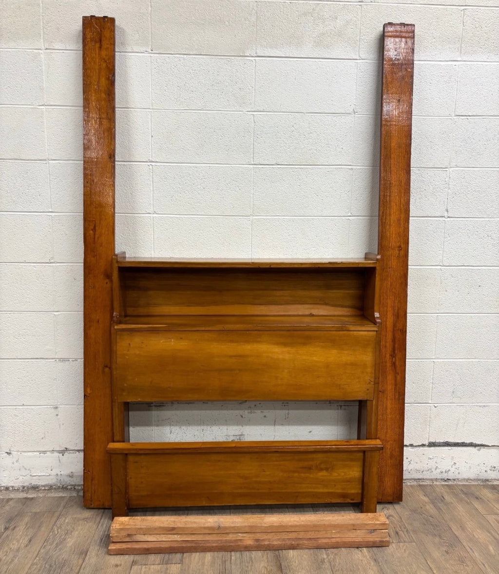 Vintage Twin Size MCM Mid Century Modern Maple Bookcase Bedframe