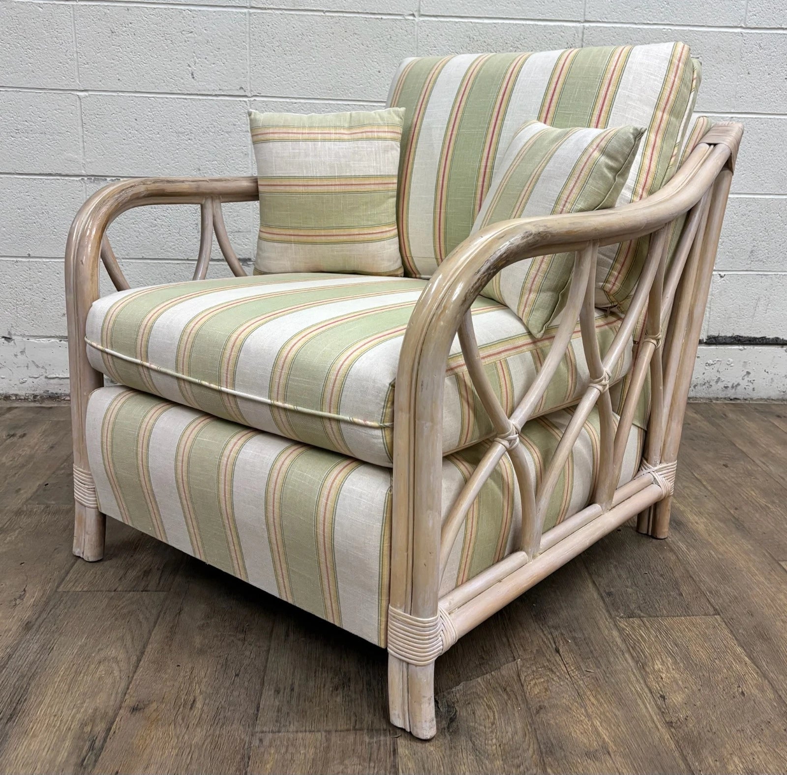 Vintage MCM Style Organic Coastal Rattan Bamboo Chair