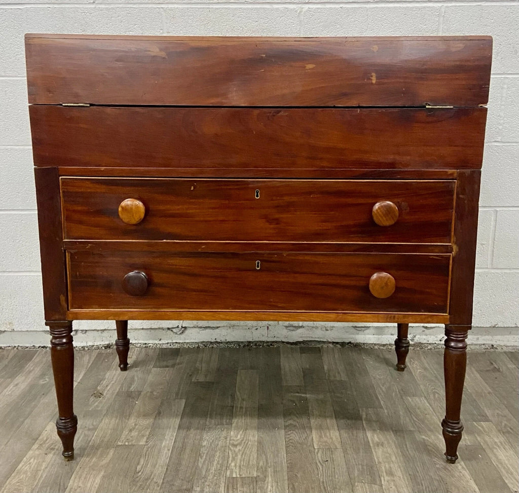 Antique 19th Century Style Unfolding Campaign Box Desk Captain Desk Writing Desk