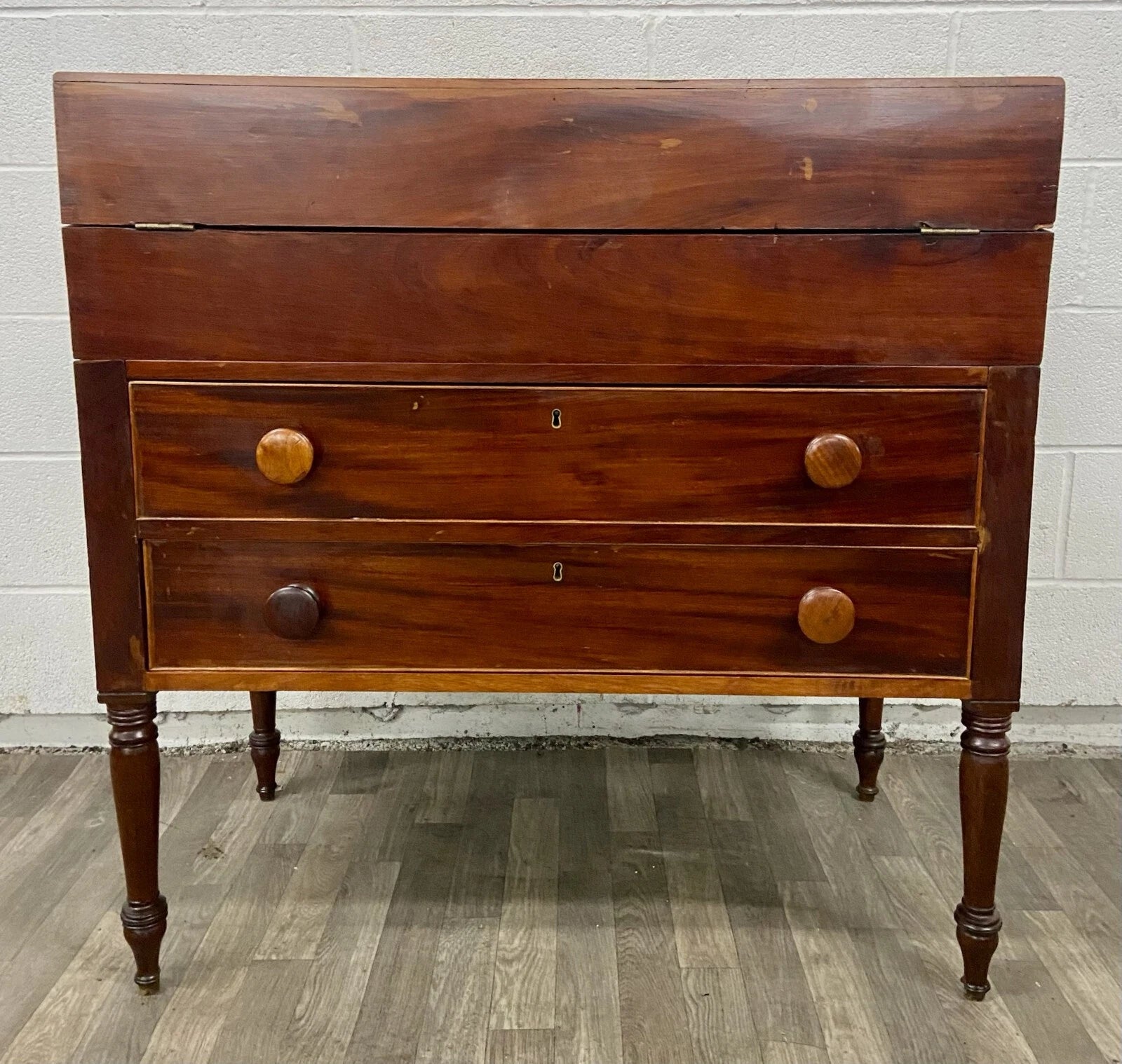 Antique 19th Century Style Unfolding Campaign Box Desk Captain Desk Writing Desk