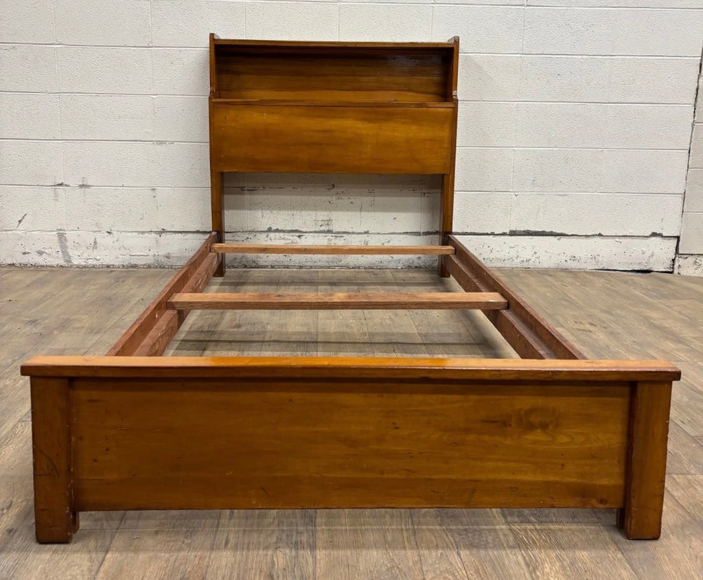 Vintage Twin Size MCM Mid Century Modern Maple Bookcase Bedframe
