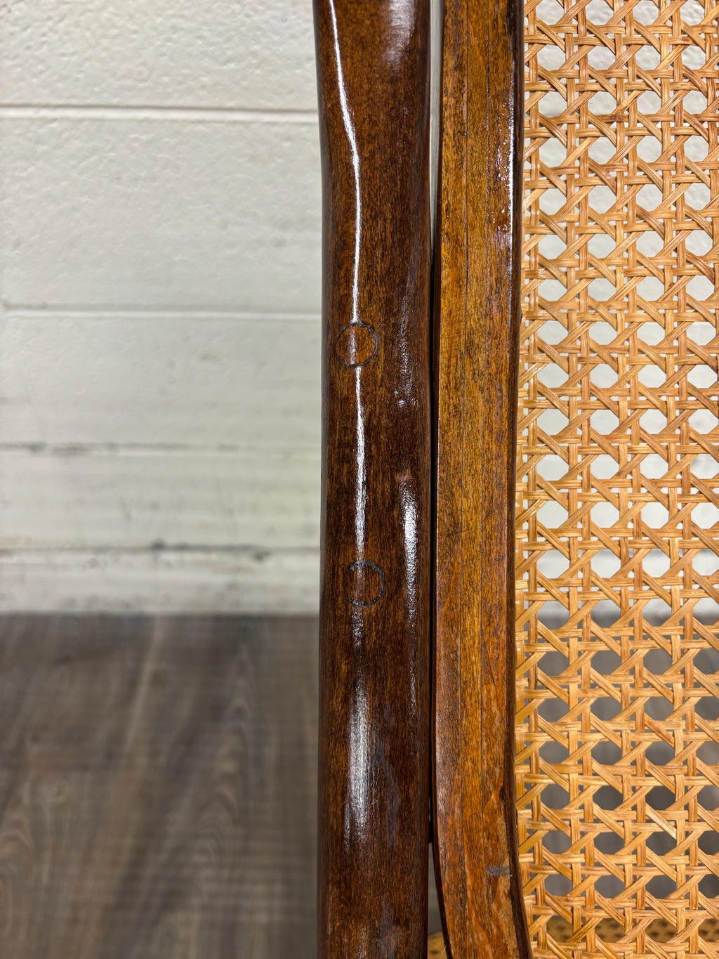 Vintage Thonet Style Bentwood Beechwood Cane Seat Cane Back Rocking Chair
