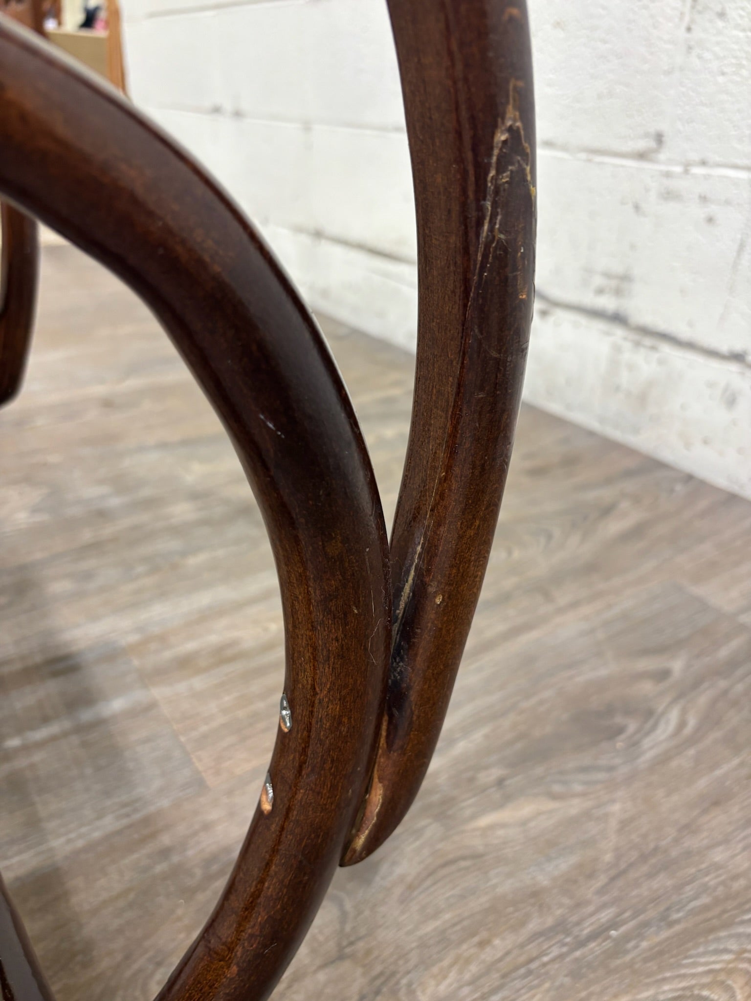 Vintage Thonet Style Bentwood Beechwood Cane Seat Cane Back Rocking Chair