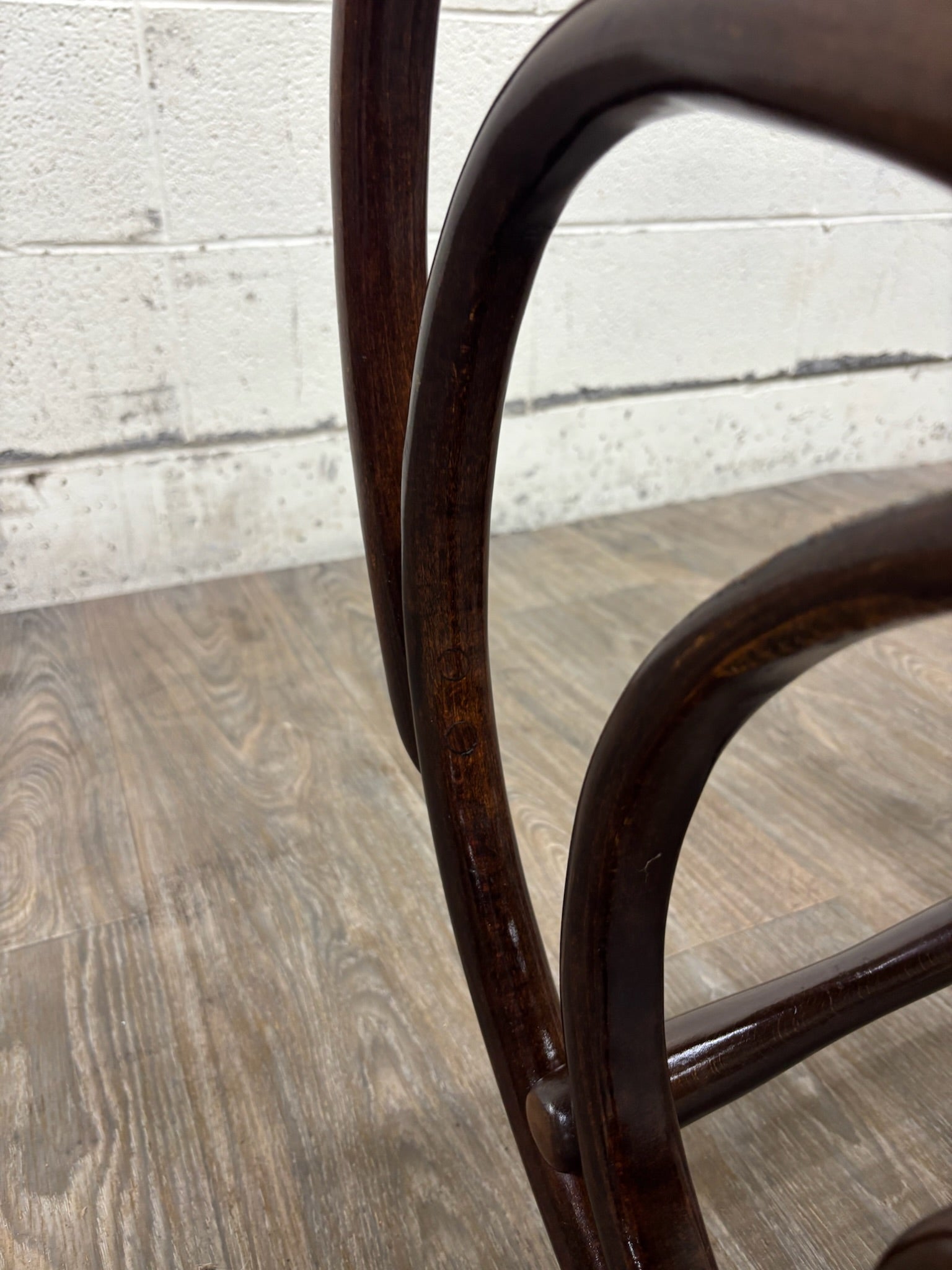 Vintage Thonet Style Bentwood Beechwood Cane Seat Cane Back Rocking Chair