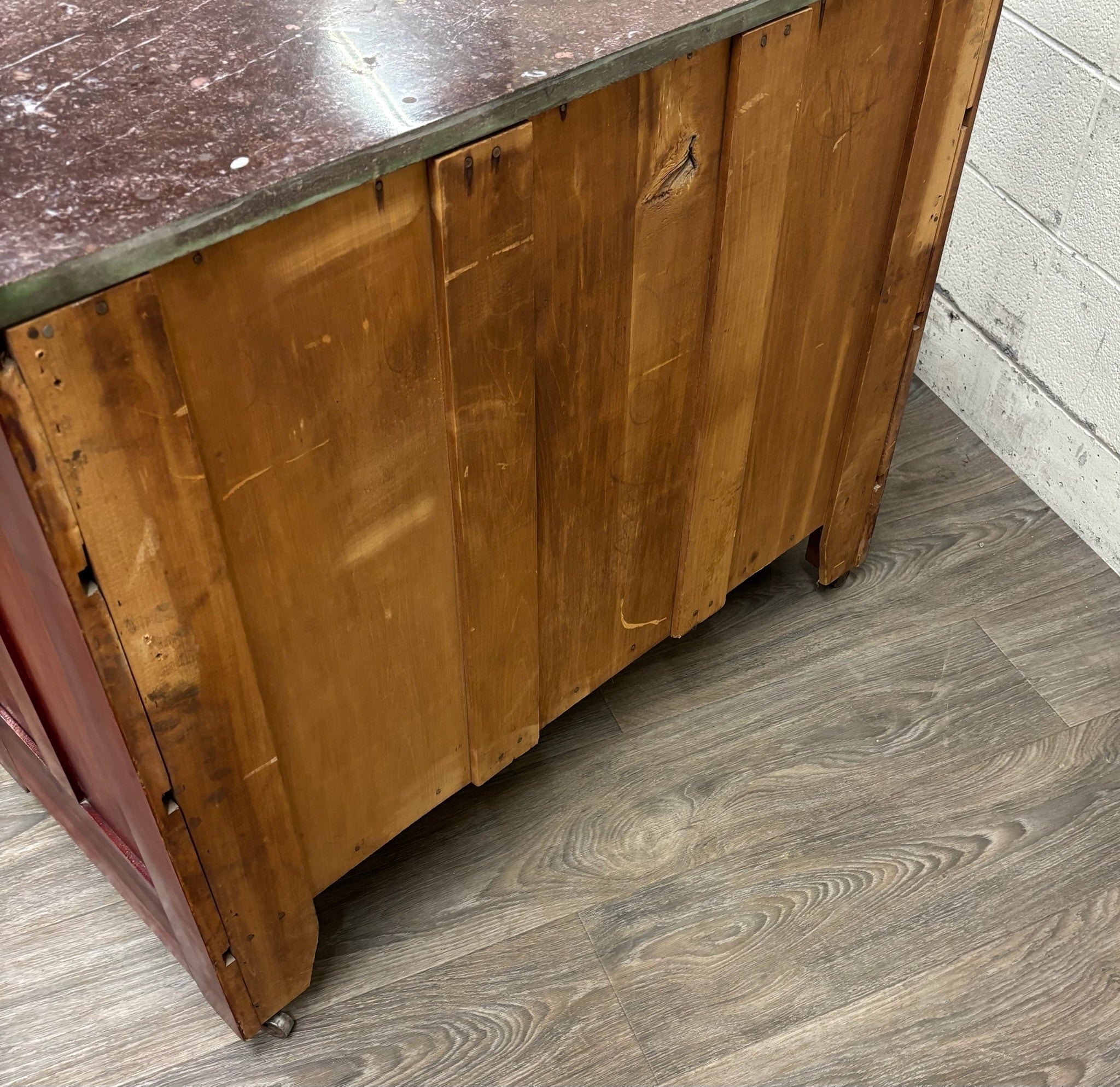 Antique Victorian Eastlake Marble Top Walnut Dresser with Mirror