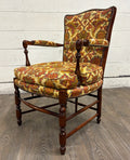 Vintage 1960s Barnard & Simonds Co. Louis XIII Style Upholstered Armchair