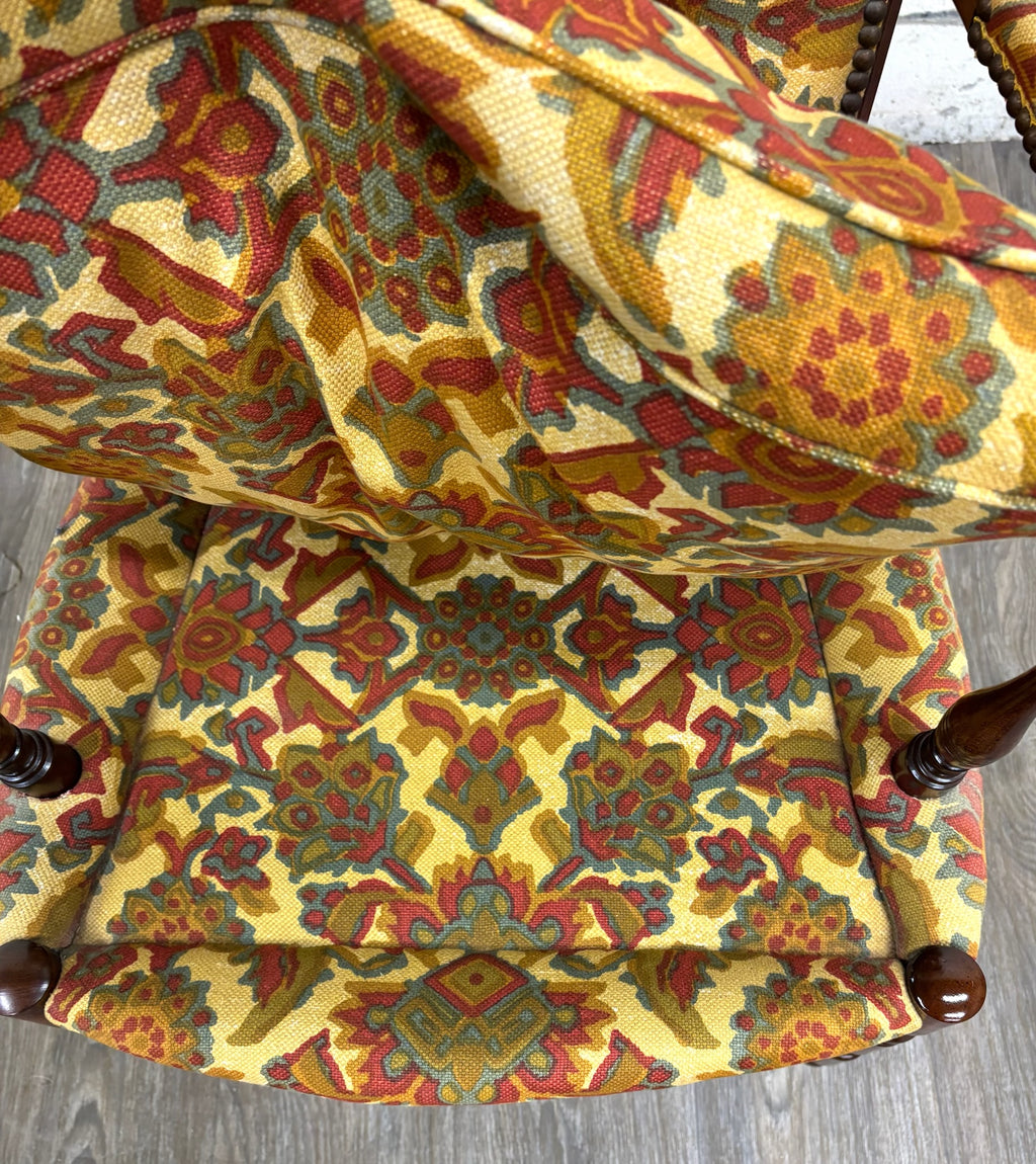Vintage 1960s Barnard & Simonds Co. Louis XIII Style Upholstered Armchair