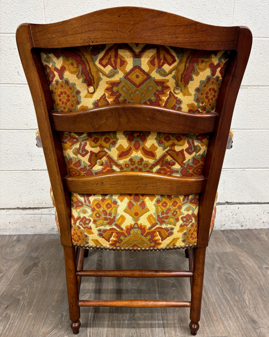 Vintage 1960s Barnard & Simonds Co. Louis XIII Style Upholstered Armchair