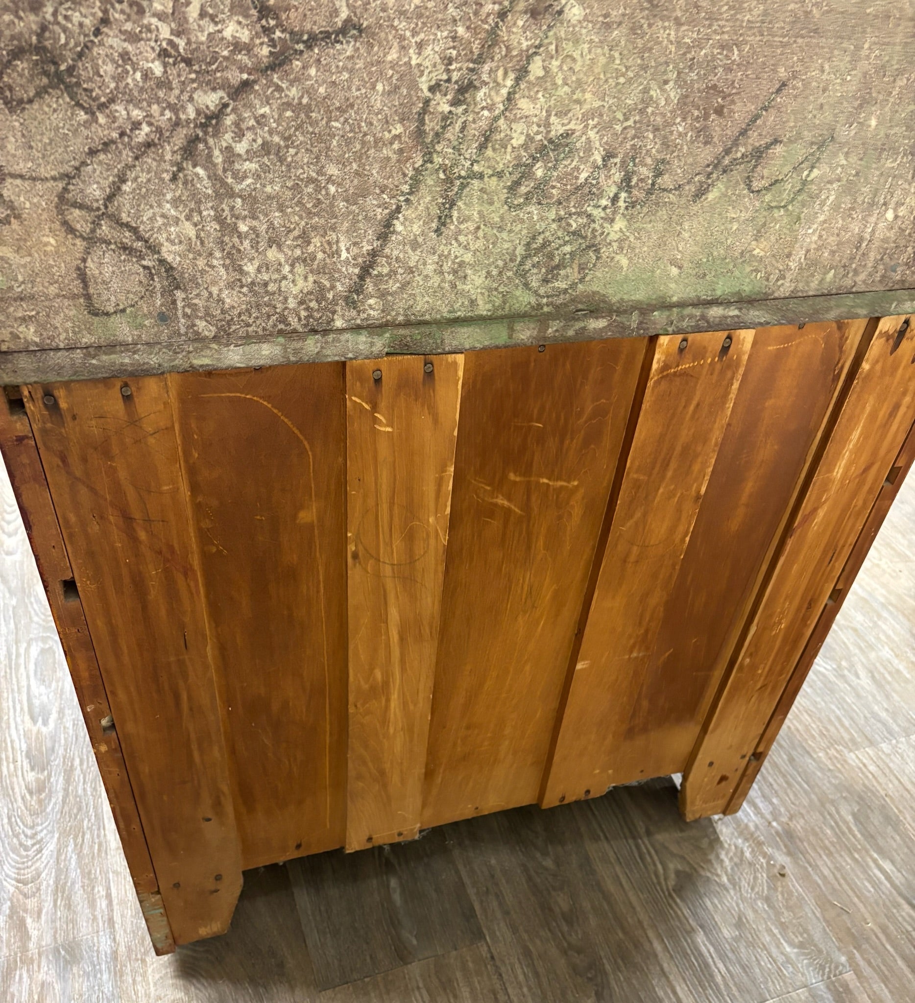 Antique Victorian Eastlake Marble Top Walnut Chest Nightstand Washstand Commode