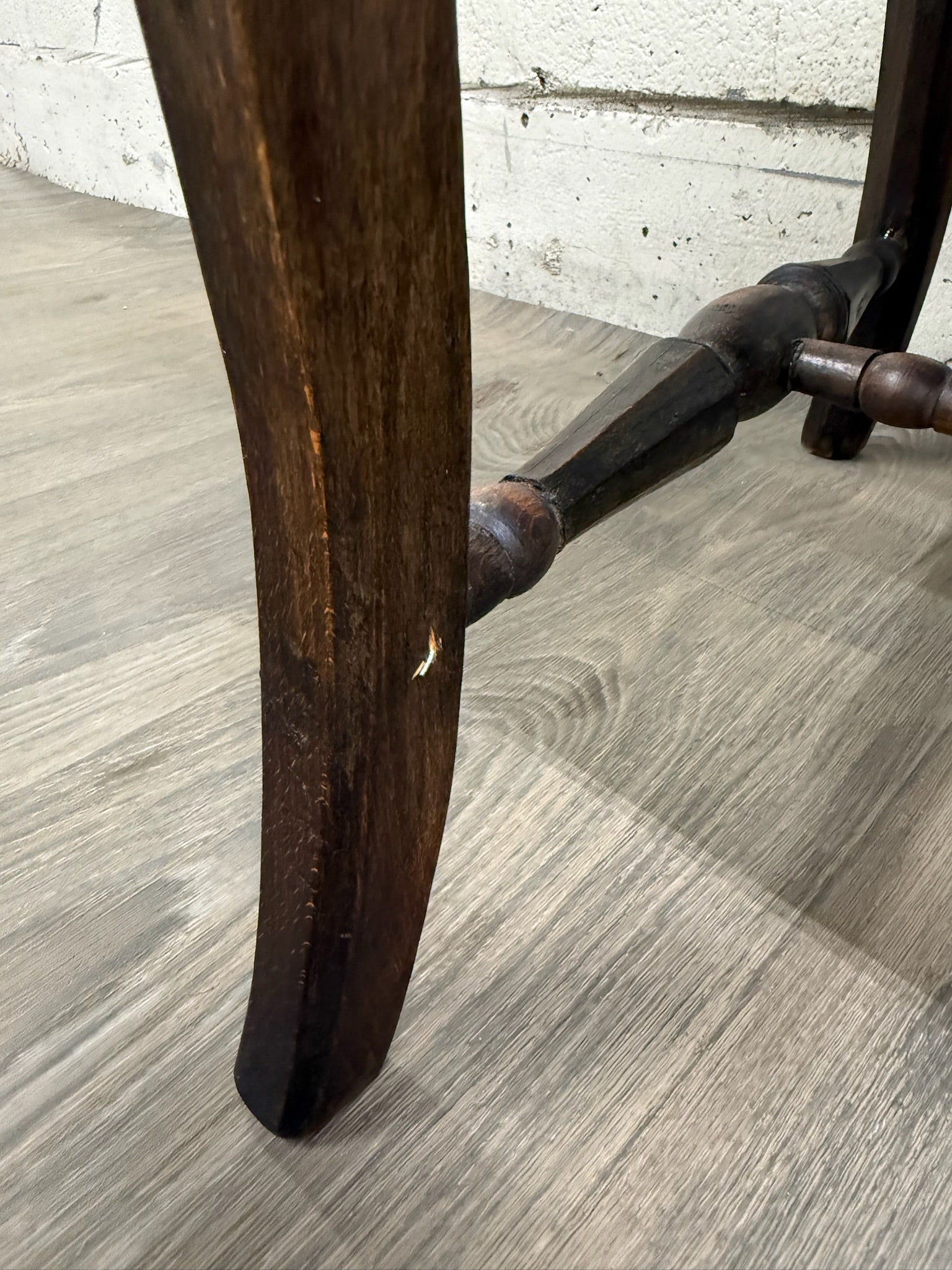 Antique French Provincial Ladder Back Rush Seat Side Chairs