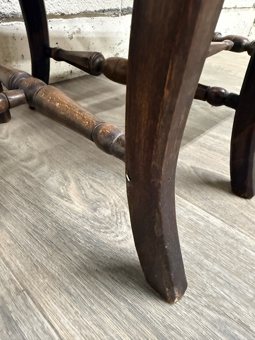Antique French Provincial Ladder Back Rush Seat Side Chairs