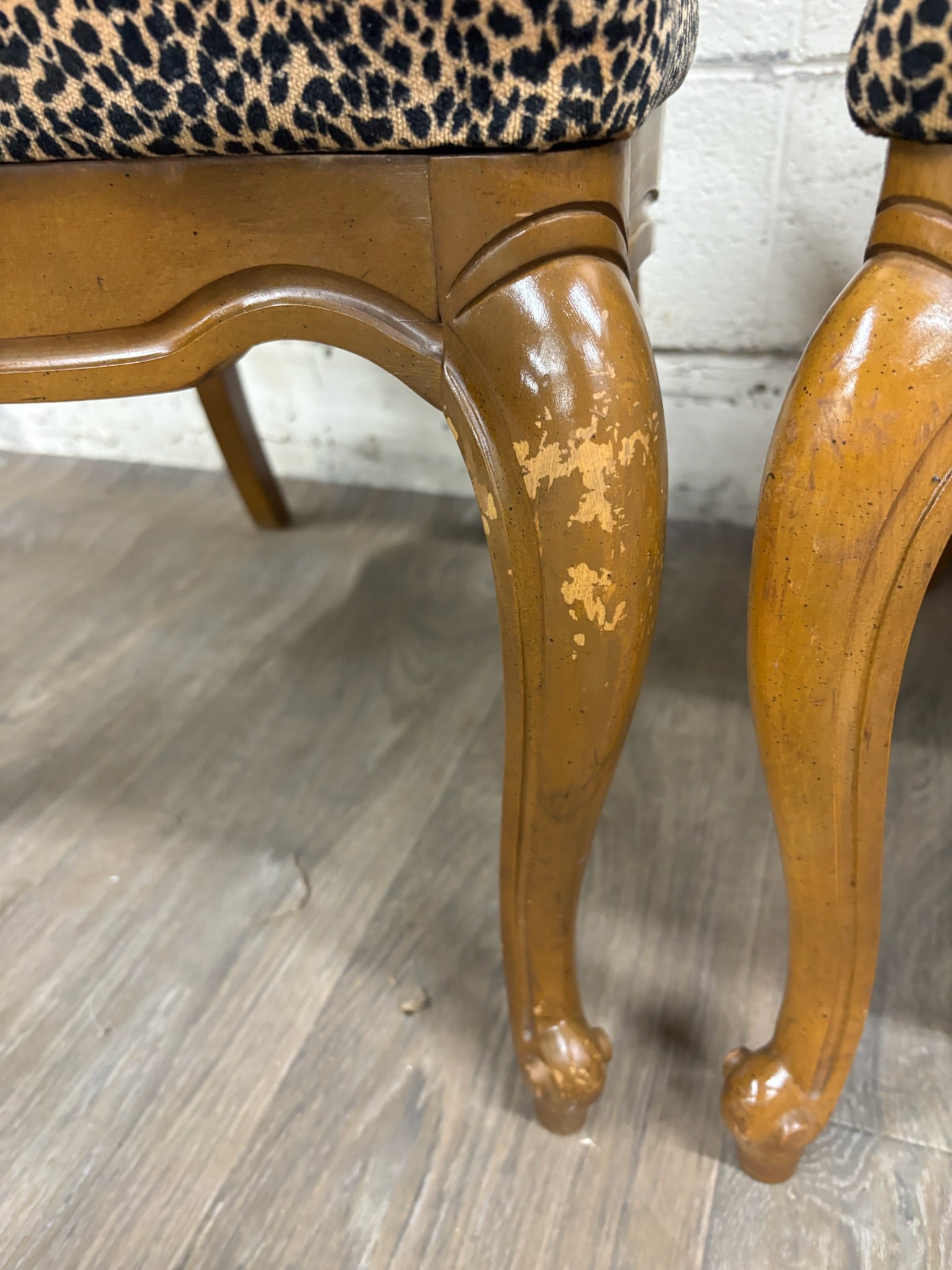 Vintage French Provincial Louis XV Style Caned Back Dining Chairs - Set of 4