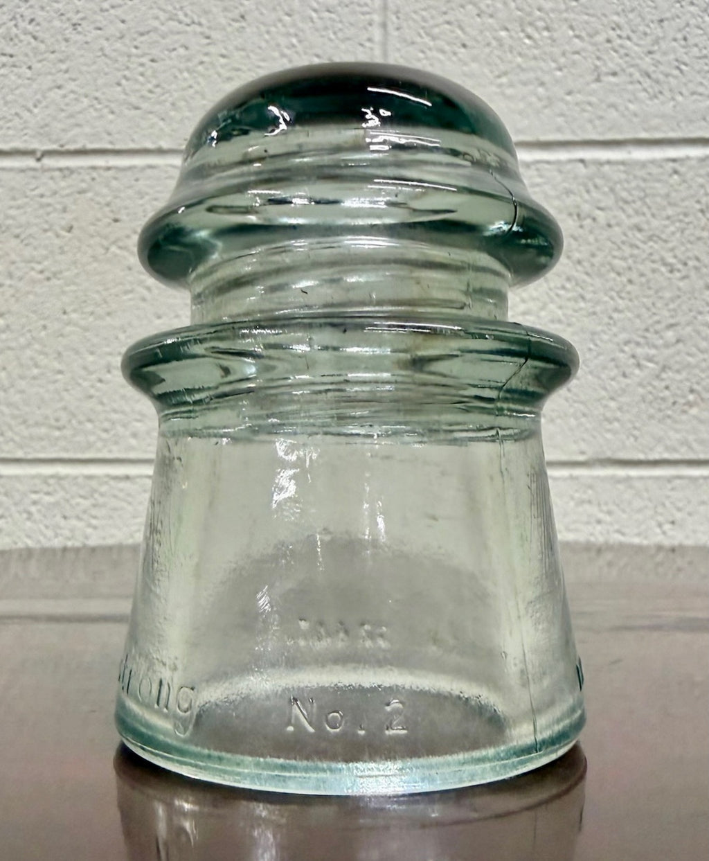 Antique Armstrong Aqua Tinted Glass Electrical or Telephone Insulator