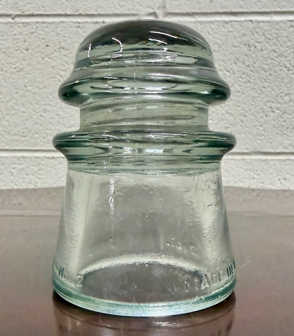 Antique Armstrong Aqua Tinted Glass Electrical or Telephone Insulator