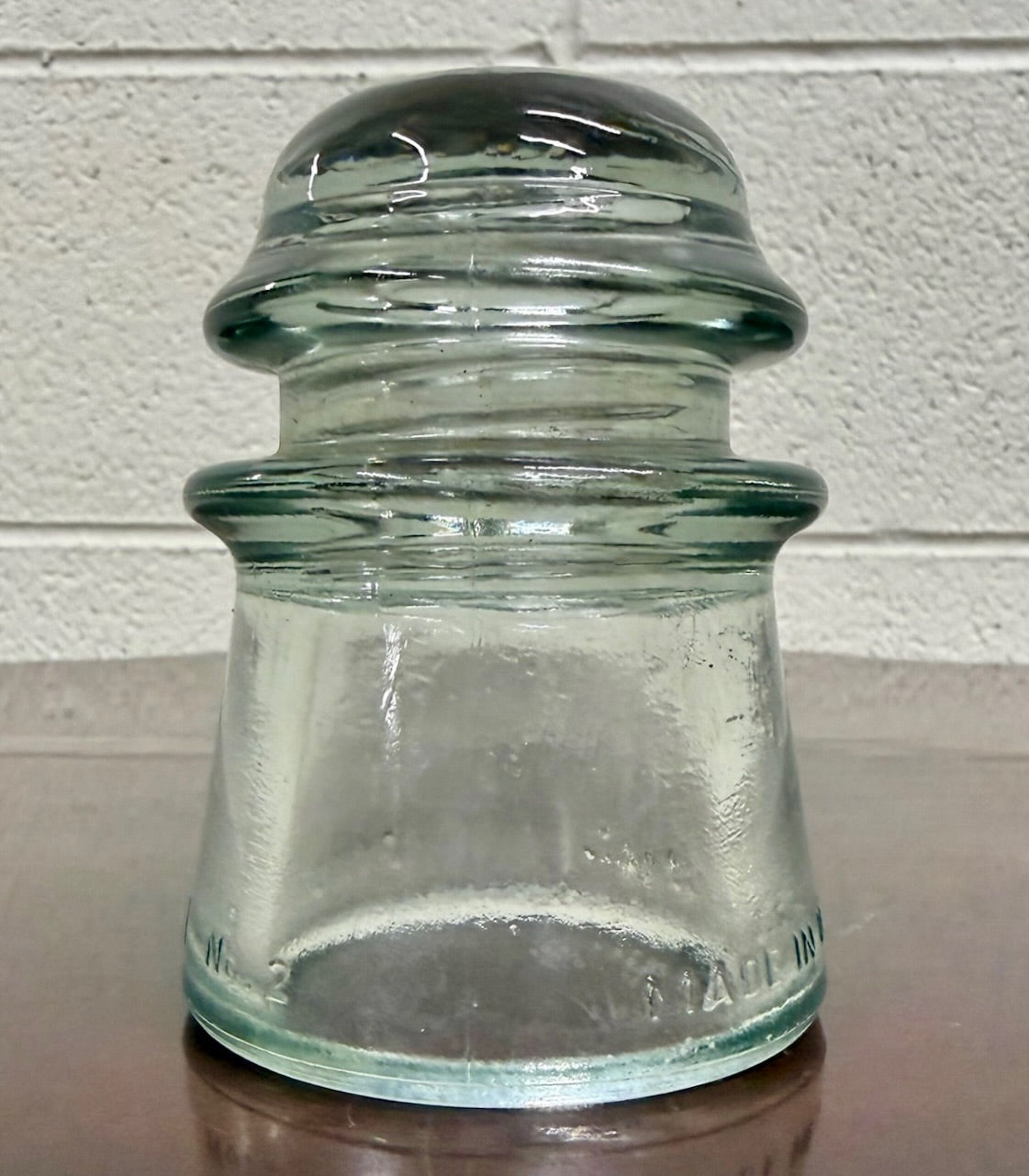 Antique Armstrong Aqua Tinted Glass Electrical or Telephone Insulator