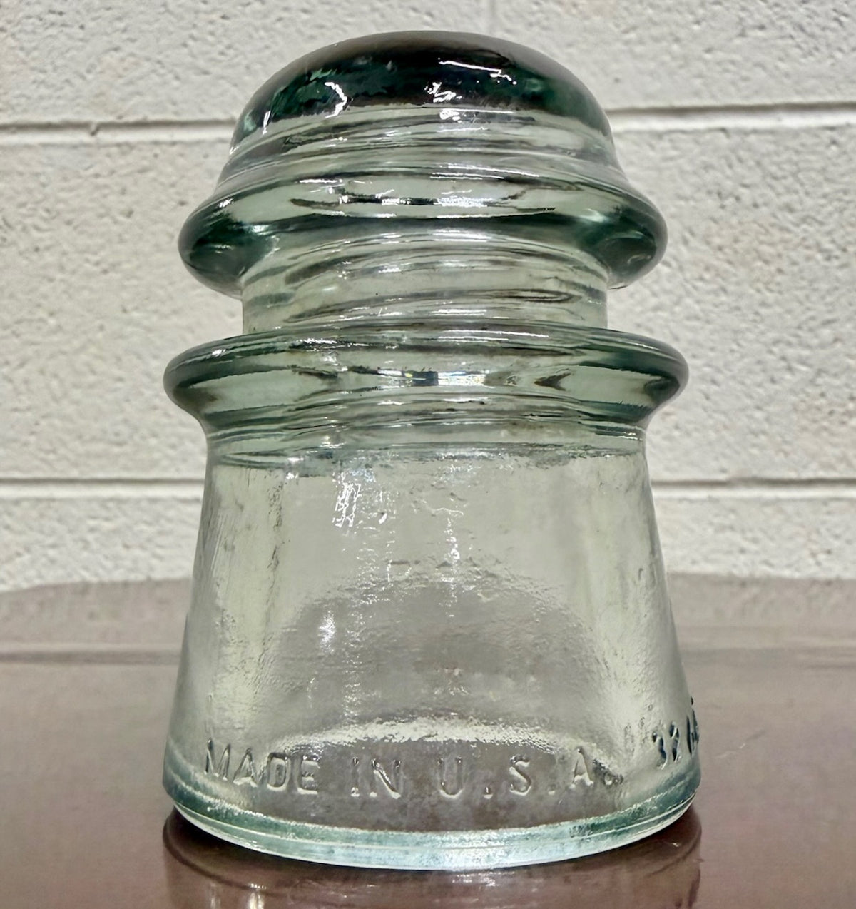 Antique Armstrong Aqua Tinted Glass Electrical or Telephone Insulator