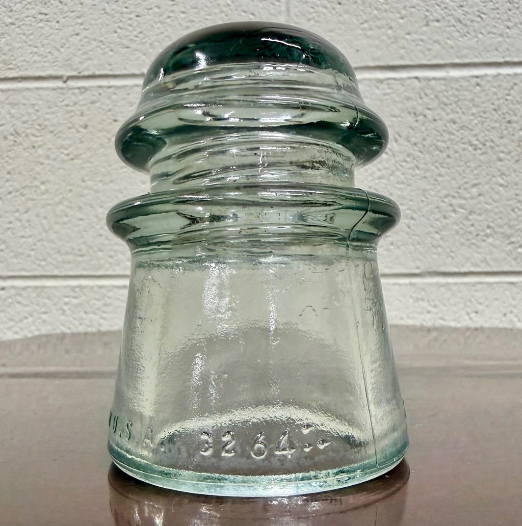Antique Armstrong Aqua Tinted Glass Electrical or Telephone Insulator