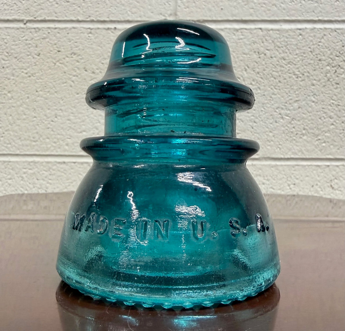 Vintage Hemingray No. 42 CD 154 Double Petticoat Aqua Blue Glass Insulator