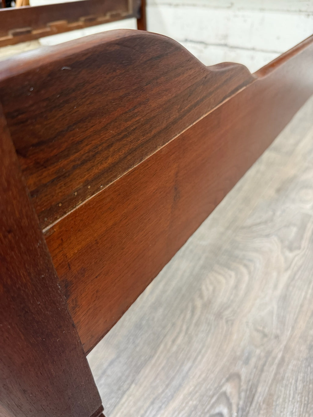 Antique Full Size Victorian Eastlake Style Solid Walnut Bed