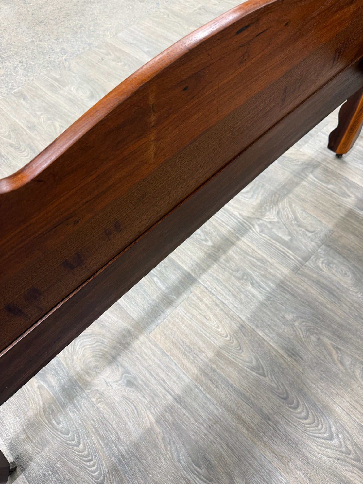 Antique Full Size Victorian Eastlake Style Solid Walnut Bed