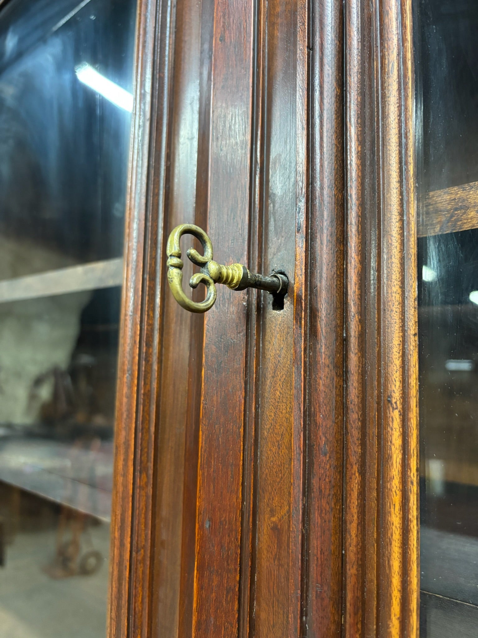 Antique Late 1800s French Renaissance Revival Walnut Step Back Bookcase Cabinet