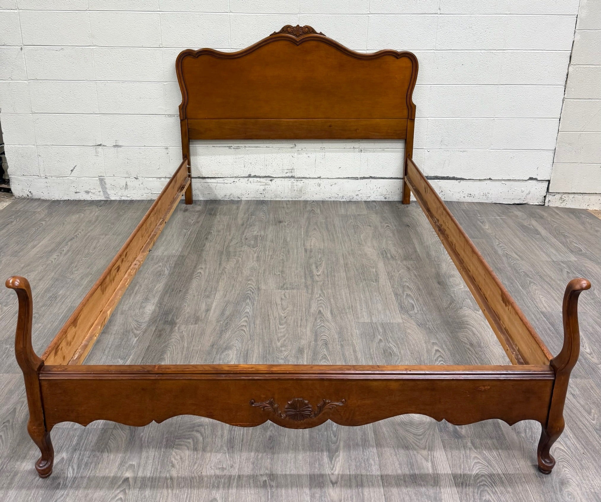 Vintage Full Size French Provincial or Rococo Revival Style Bed