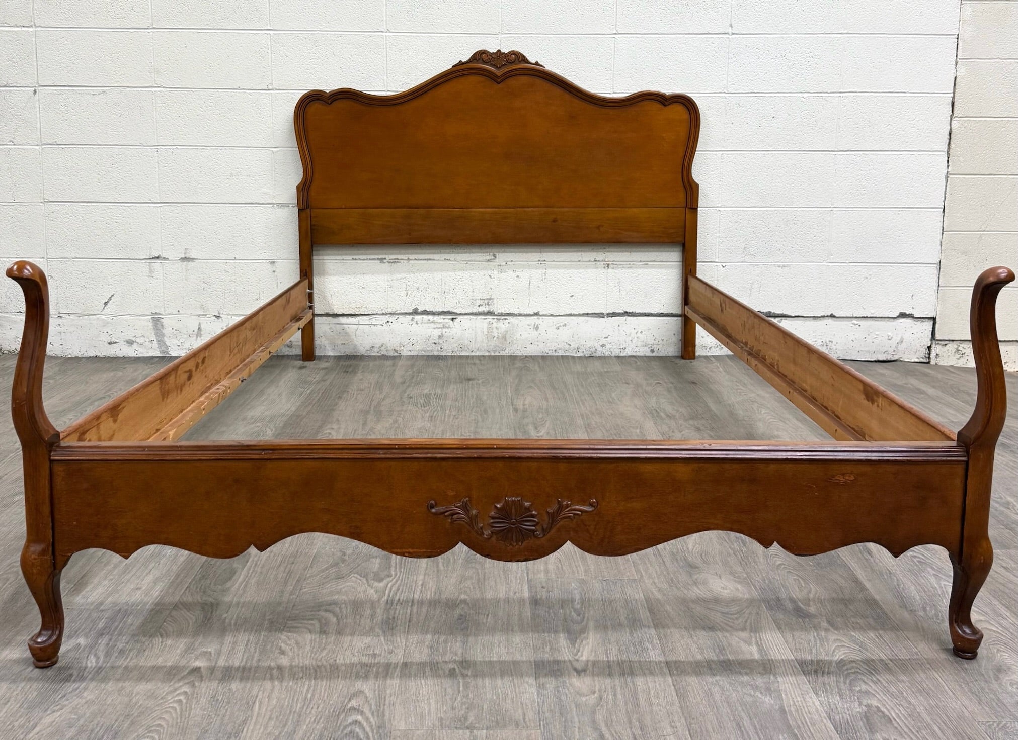 Vintage Full Size French Provincial or Rococo Revival Style Bed