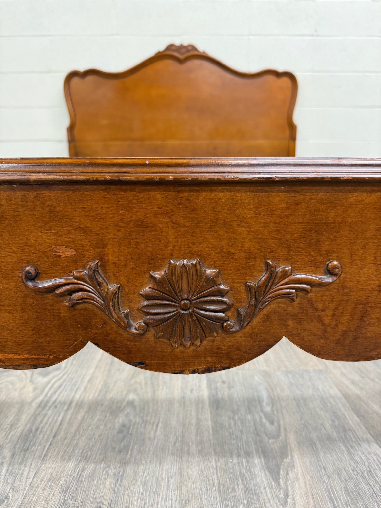 Vintage Full Size French Provincial or Rococo Revival Style Bed