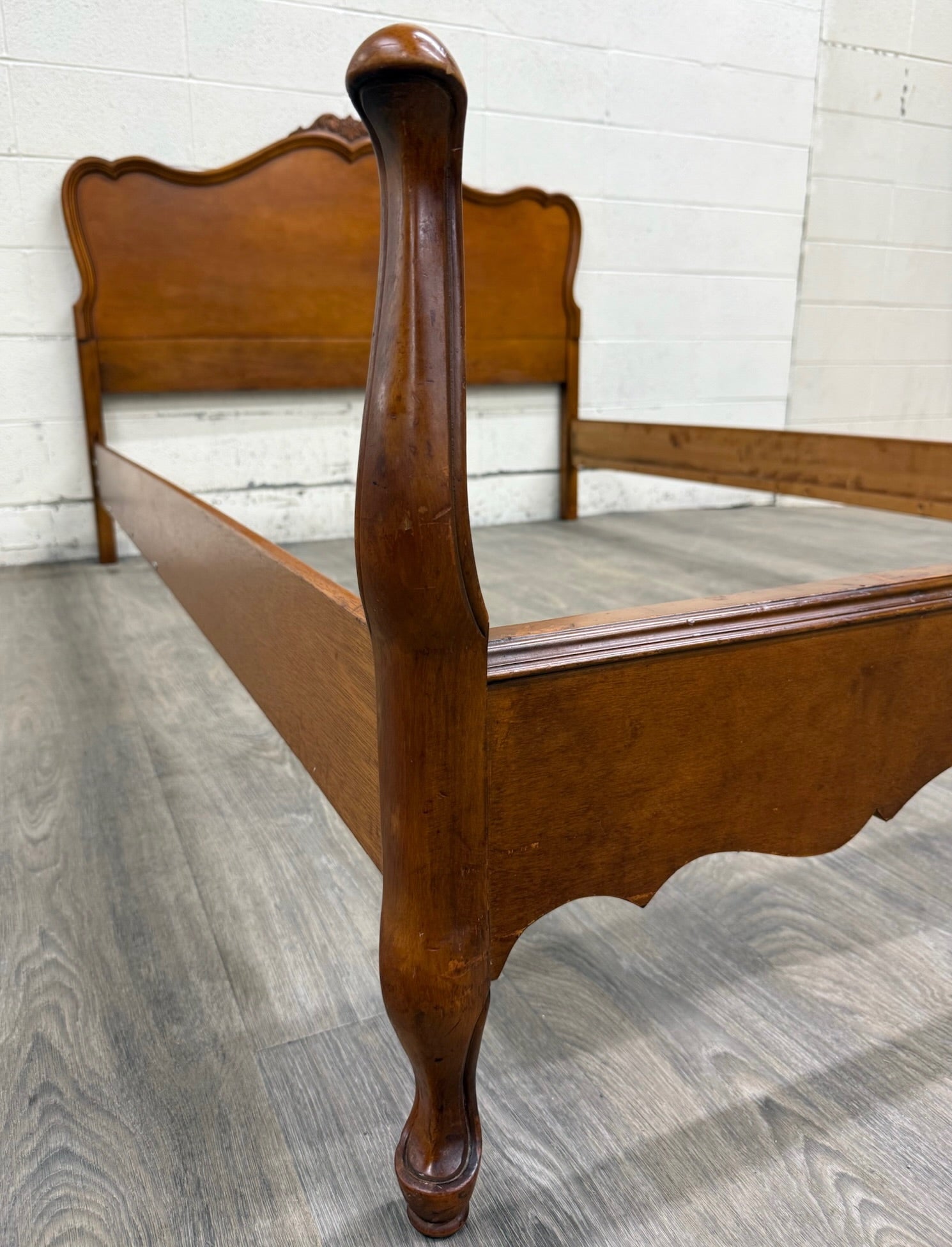 Vintage Full Size French Provincial or Rococo Revival Style Bed
