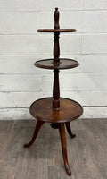 Antique Victorian or George III Walnut Tripod Revolving Display Stand Dumbwaiter