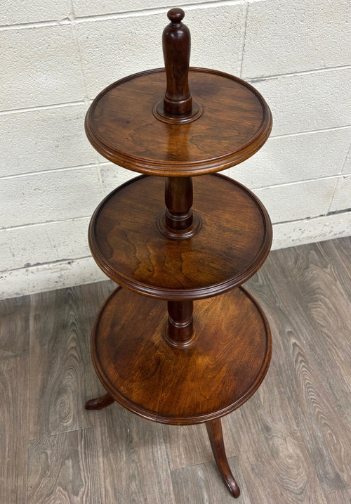 Antique Victorian or George III Walnut Tripod Revolving Display Stand Dumbwaiter