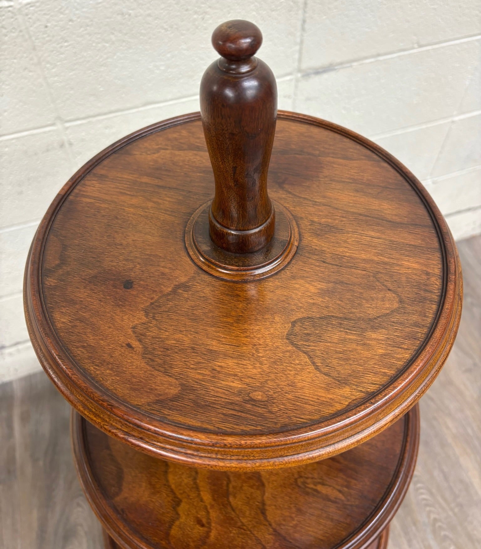 Antique Victorian or George III Walnut Tripod Revolving Display Stand Dumbwaiter
