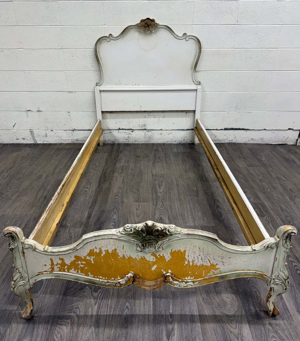 Vintage Twin Size Winnebago Manufacturing Co French Provincial Rococo Style Bed