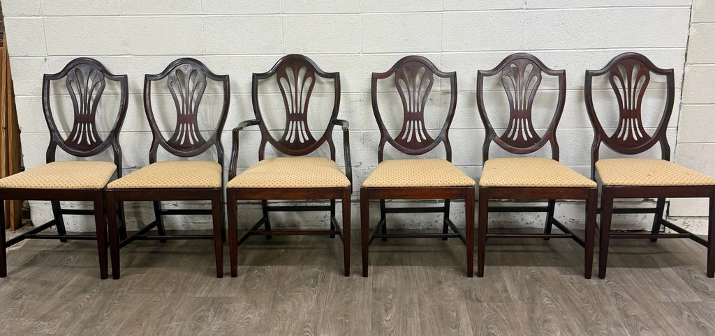 Antique Hepplewhite Duncan Phyfe Style Mahogany Dining Chairs - Set of 6