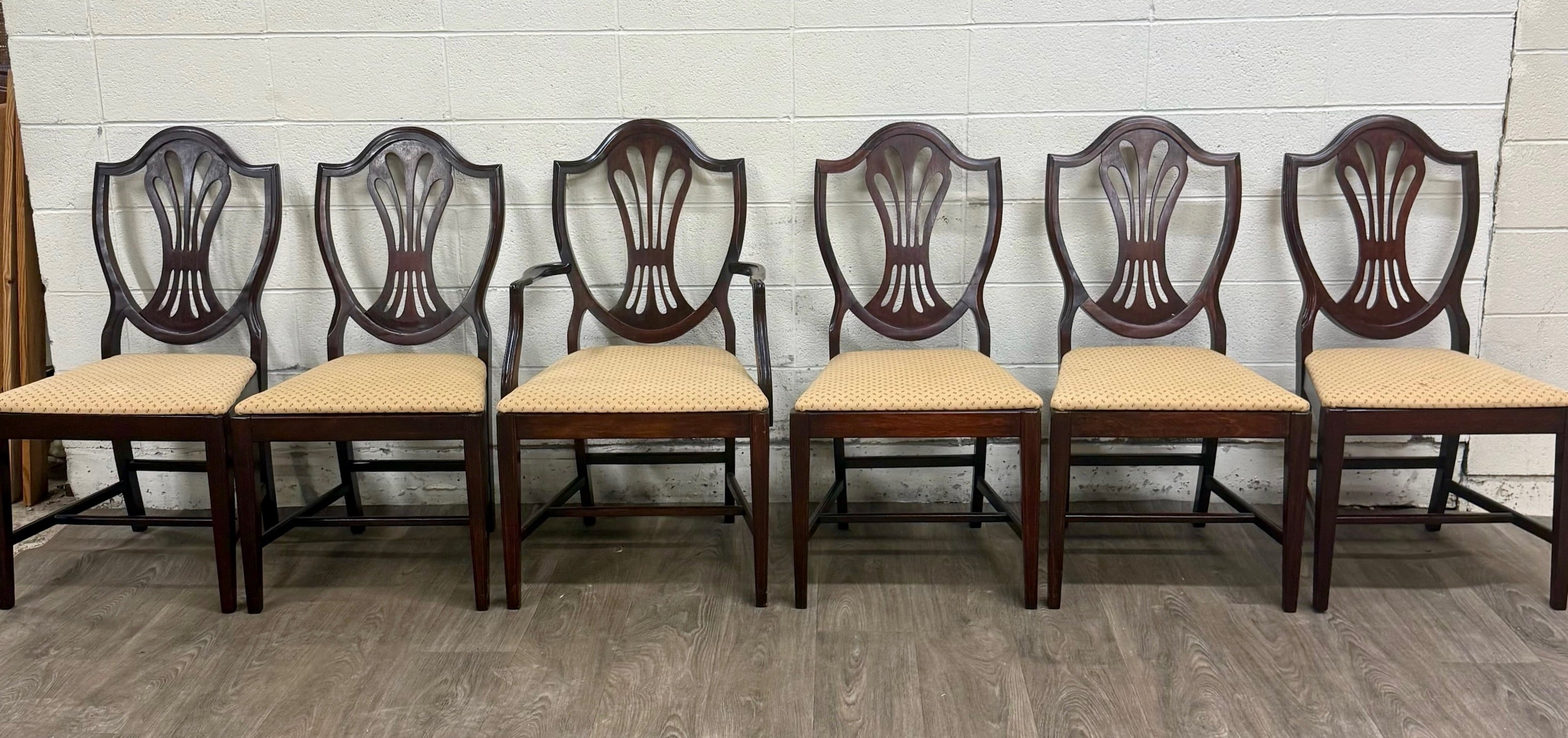 Antique Hepplewhite Duncan Phyfe Style Mahogany Dining Chairs - Set of 6