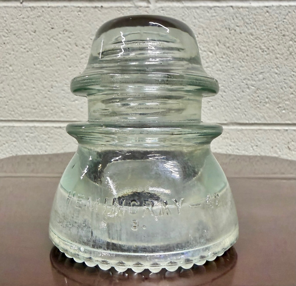 Vintage Hemingray No. 42 Clear Glass Electric Insulator