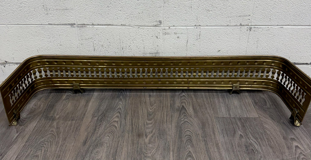 Antique English Brass Fireplace Fender