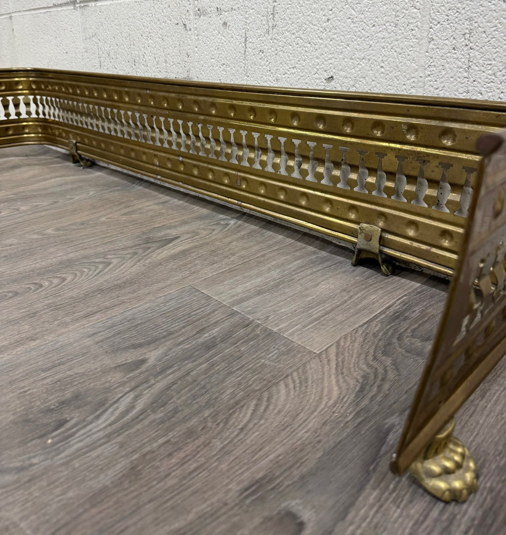 Antique English Brass Fireplace Fender