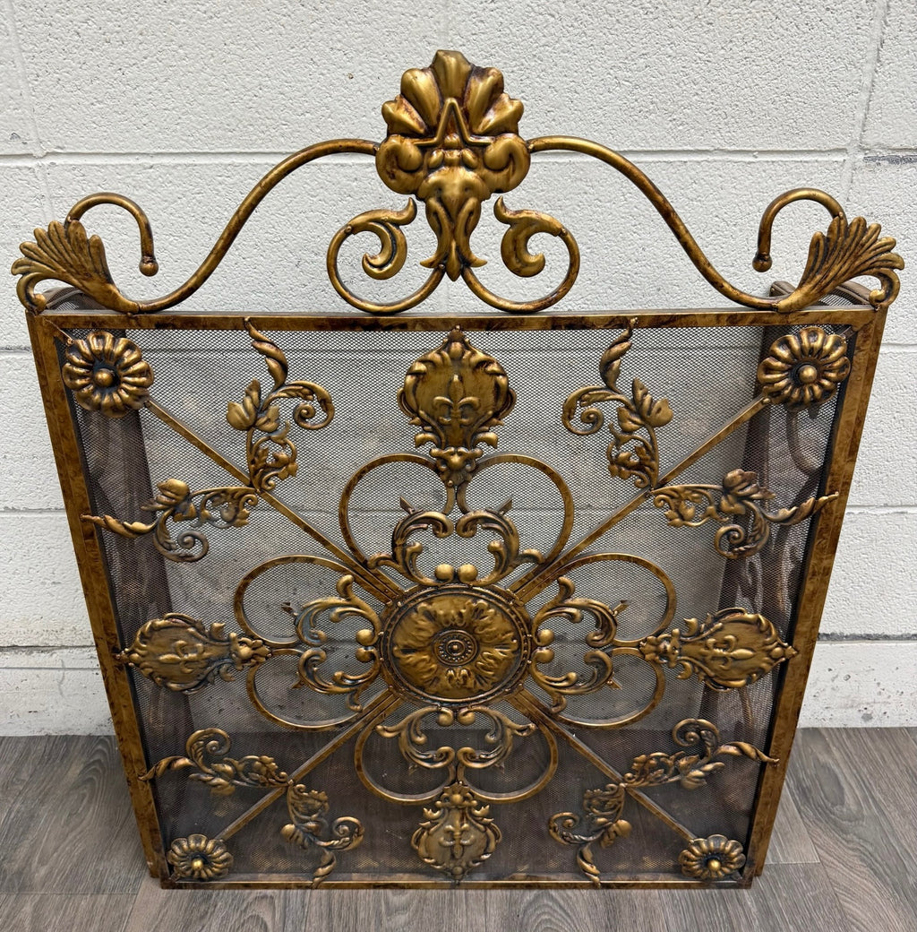 Vintage Hollywood Regency / Rococo Revival Folding Fireplace Screen