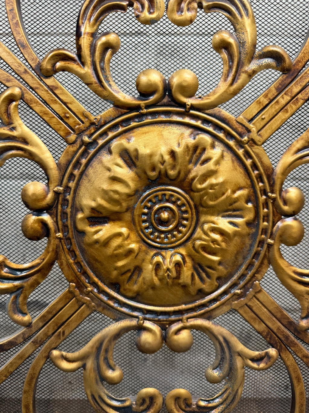 Vintage Hollywood Regency / Rococo Revival Folding Fireplace Screen