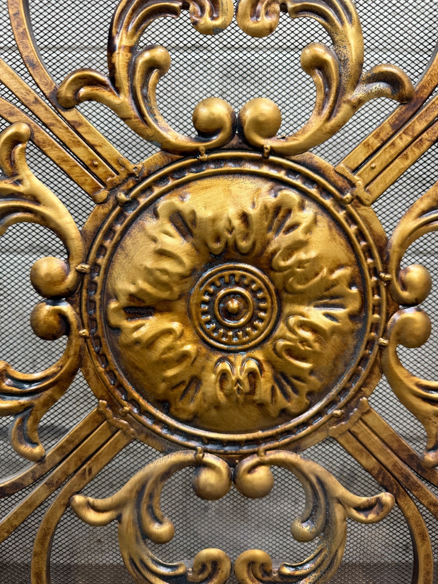 Vintage Hollywood Regency / Rococo Revival Folding Fireplace Screen