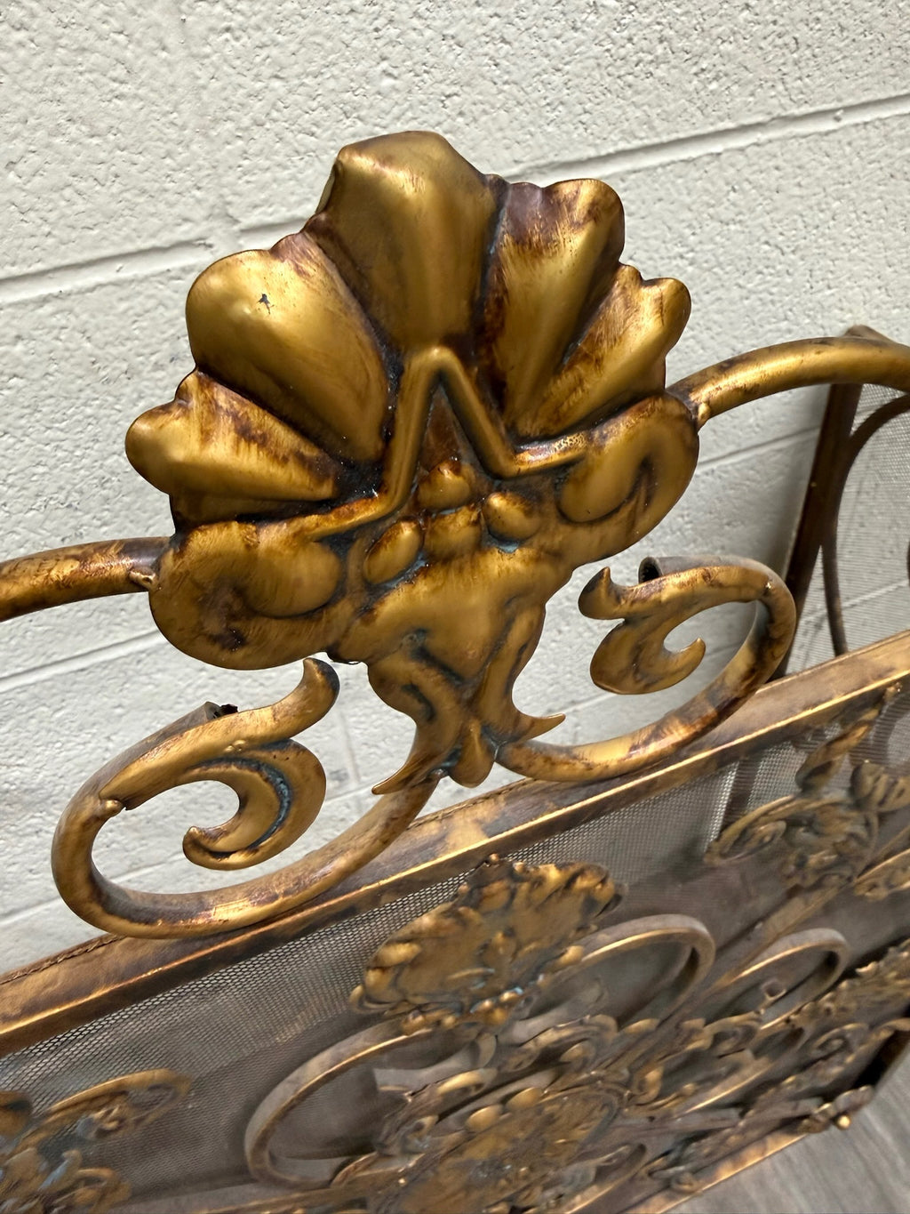 Vintage Hollywood Regency / Rococo Revival Folding Fireplace Screen