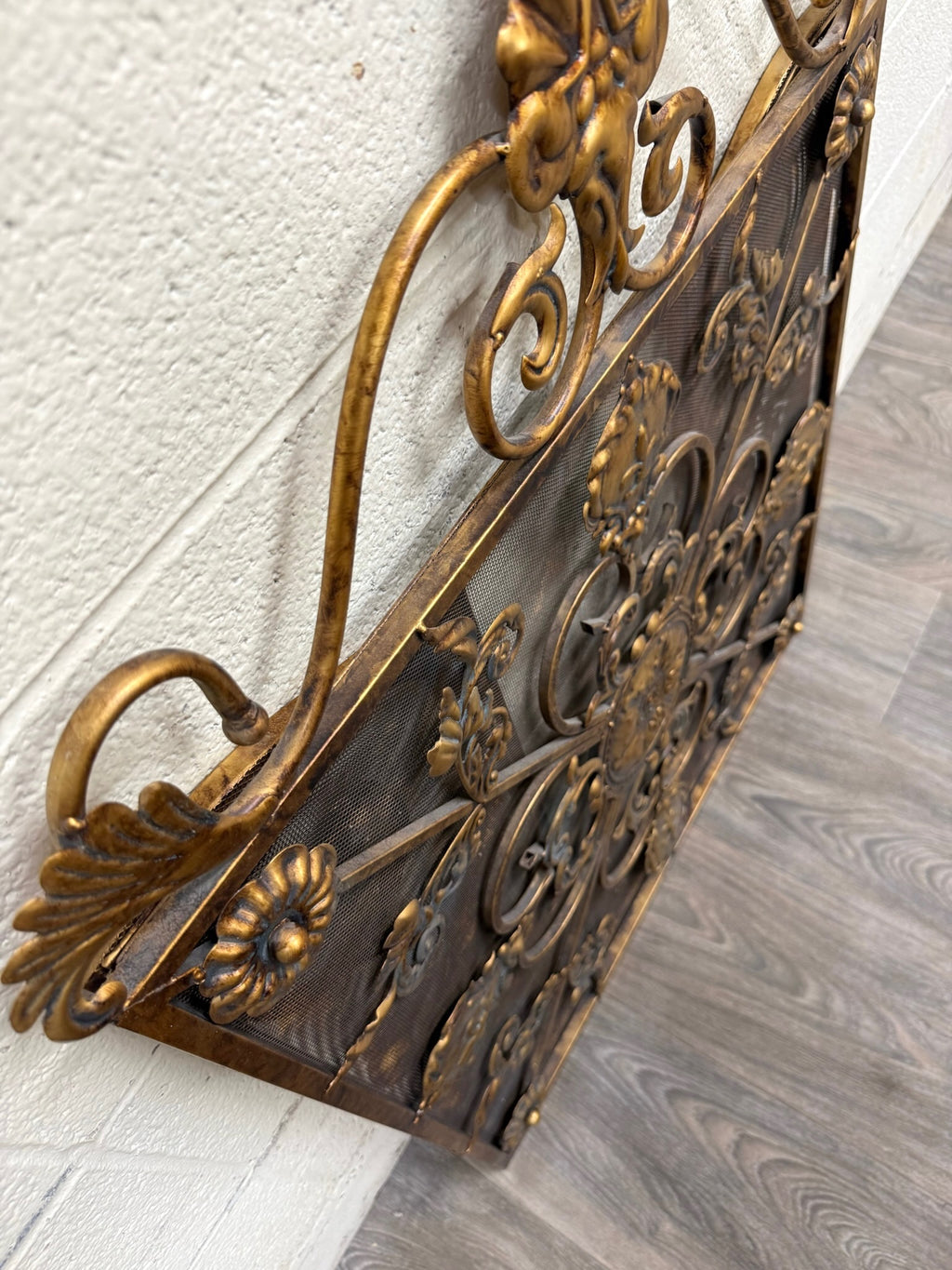 Vintage Hollywood Regency / Rococo Revival Folding Fireplace Screen