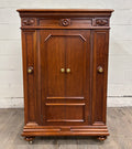 Antique Victor Victrola Orthophonic Floral Carved Walnut Credenza Cabinet
