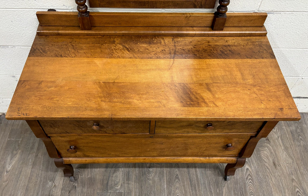 Antique American Victorian Dresser with Tall Removable Swivel Mirror