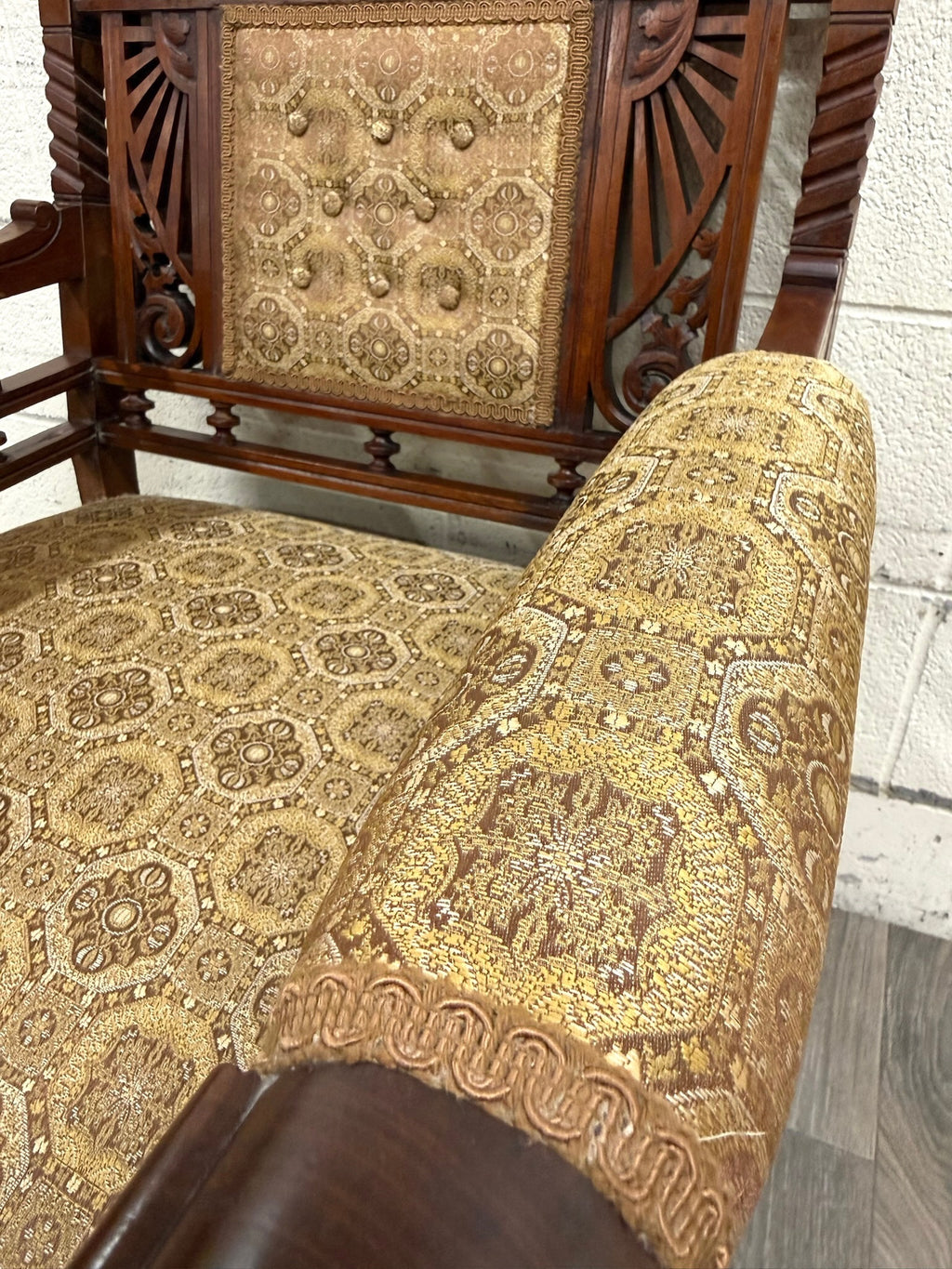 Antique Victorian Eastlake Library Chair Lounge Chair Armchair