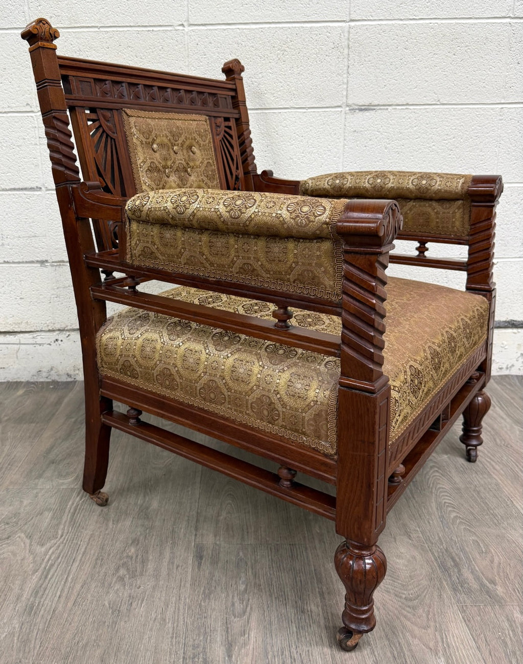 Antique Victorian Eastlake Library Chair Lounge Chair Armchair