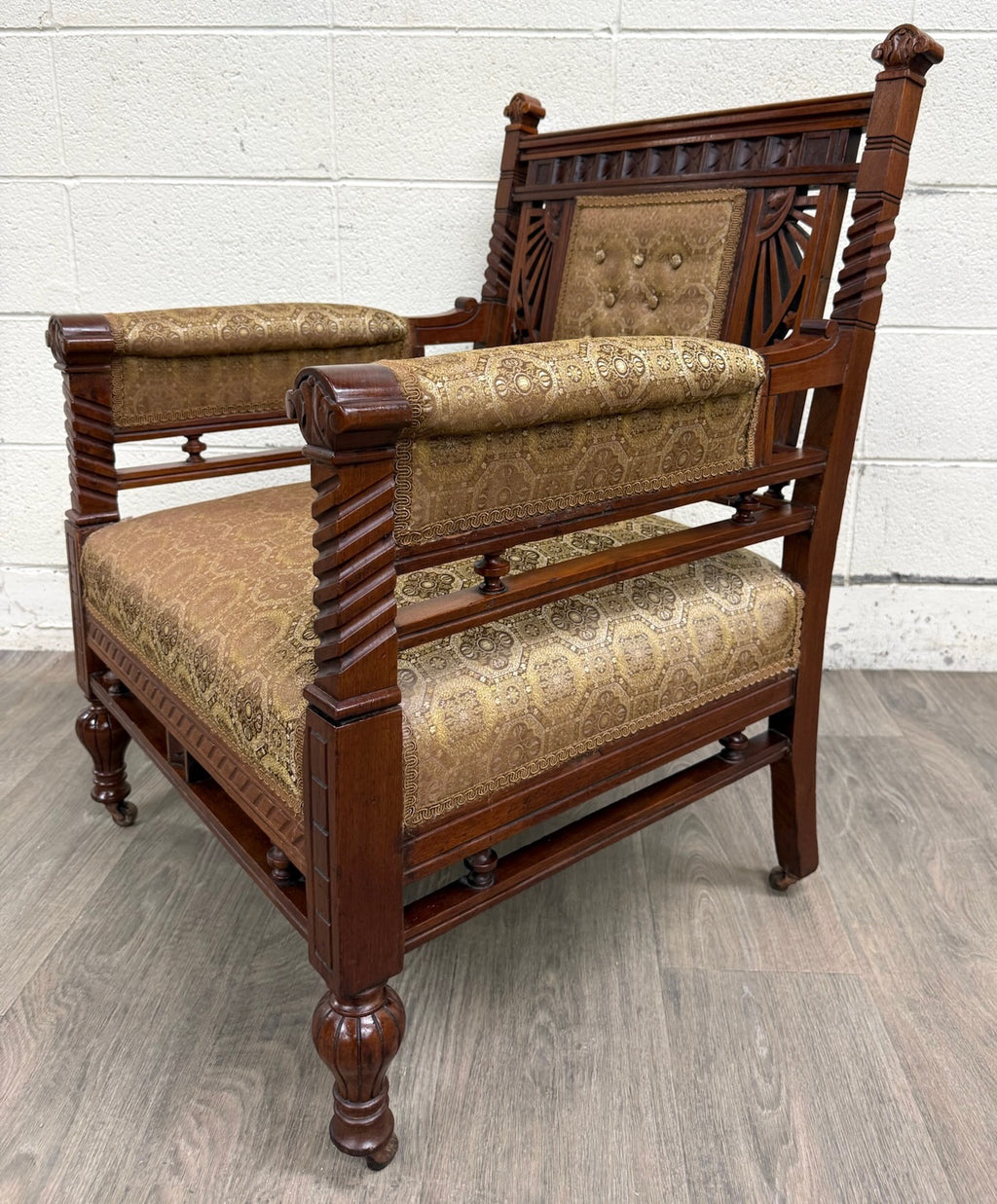 Antique Victorian Eastlake Library Chair Lounge Chair Armchair